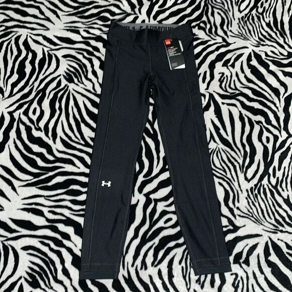 NWT under armour Women’s workout pants black compression leggings tights size xs - Picture 1 of 11